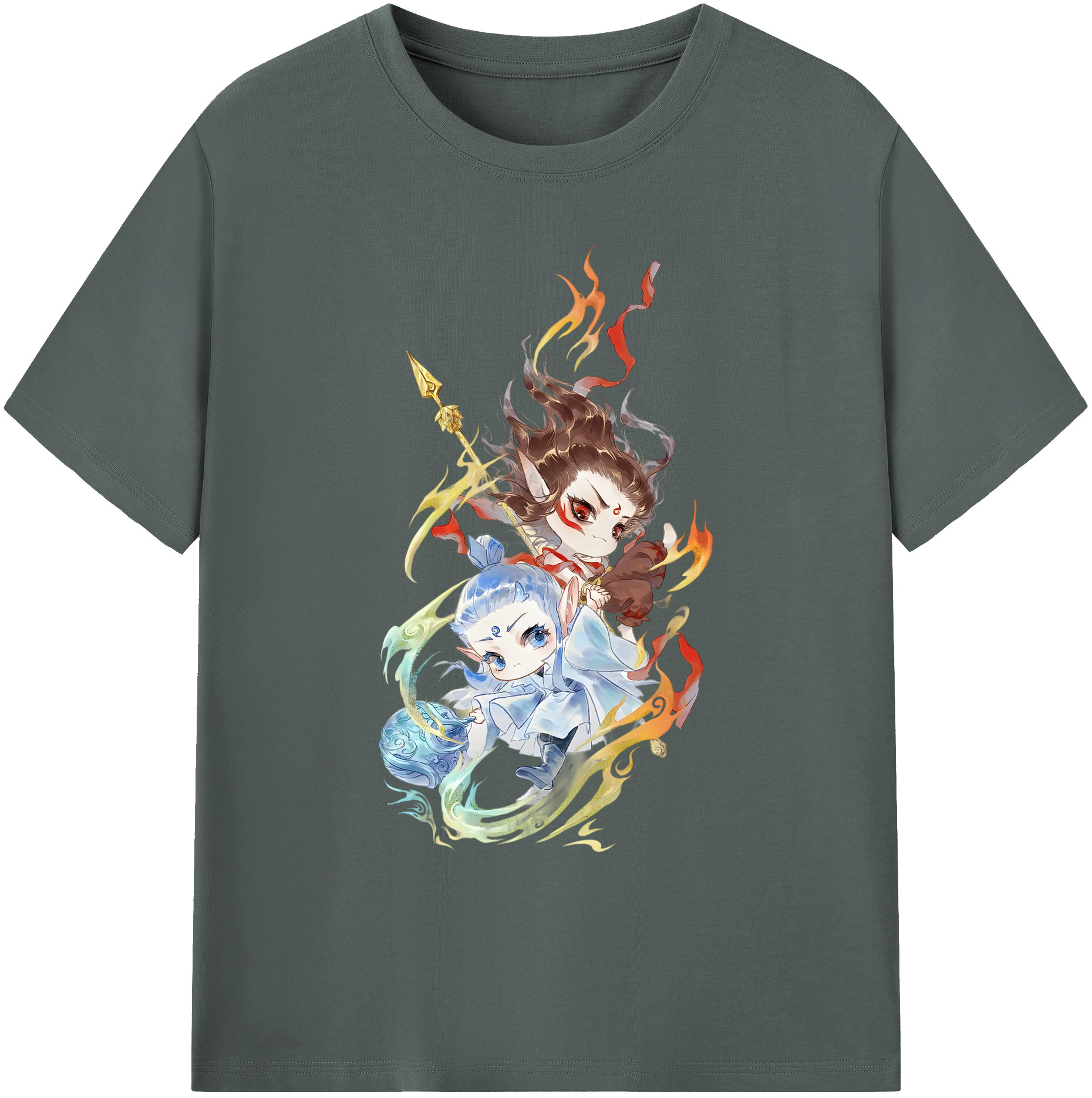 （画像用） Ne Zha 2 ナタ 魔童の大暴れ 綿100％ メンズ半袖Tシャツ｜肌触りやわらか＆通気性